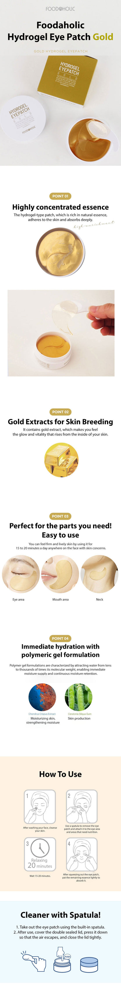 Foodaholic Hydrogel Eye Patch 60pcs - Gold-1