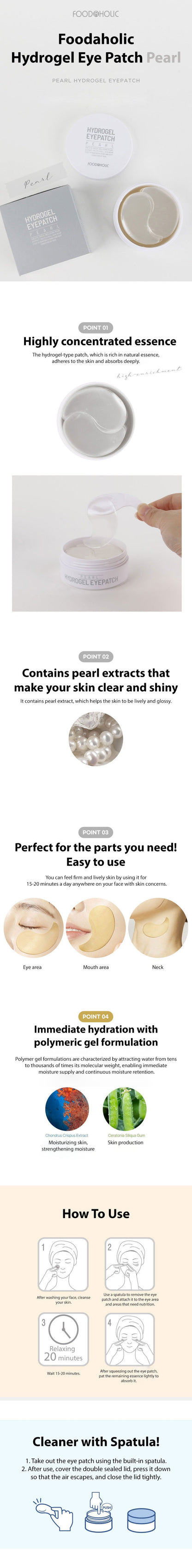 Foodaholic Hydrogel Eye Patch 60pcs - Pearl-1