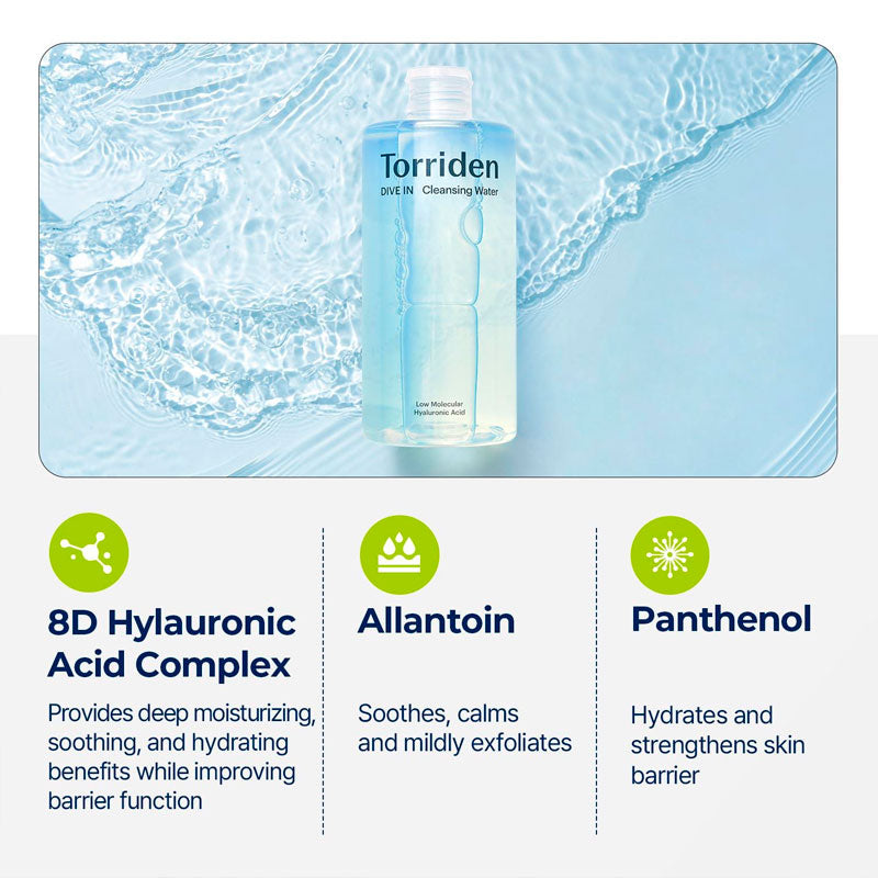 Torriden Dive-In Low Molecular Hyaluronic Acid Cleansing Water 400ml-3