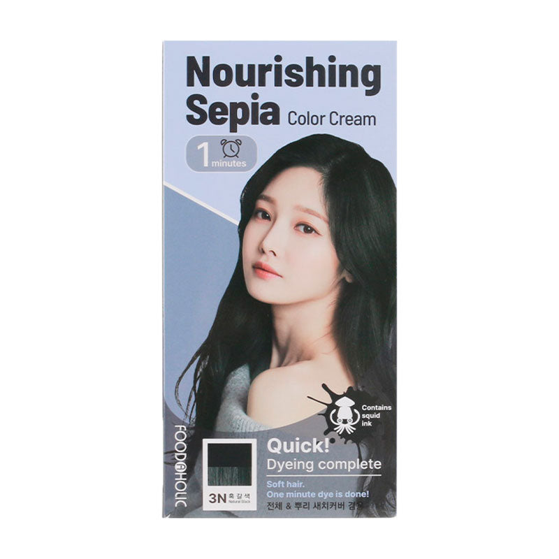 Foodaholic Nourishing Sepia Color Cream 1min 3N Natural Black 60g-0